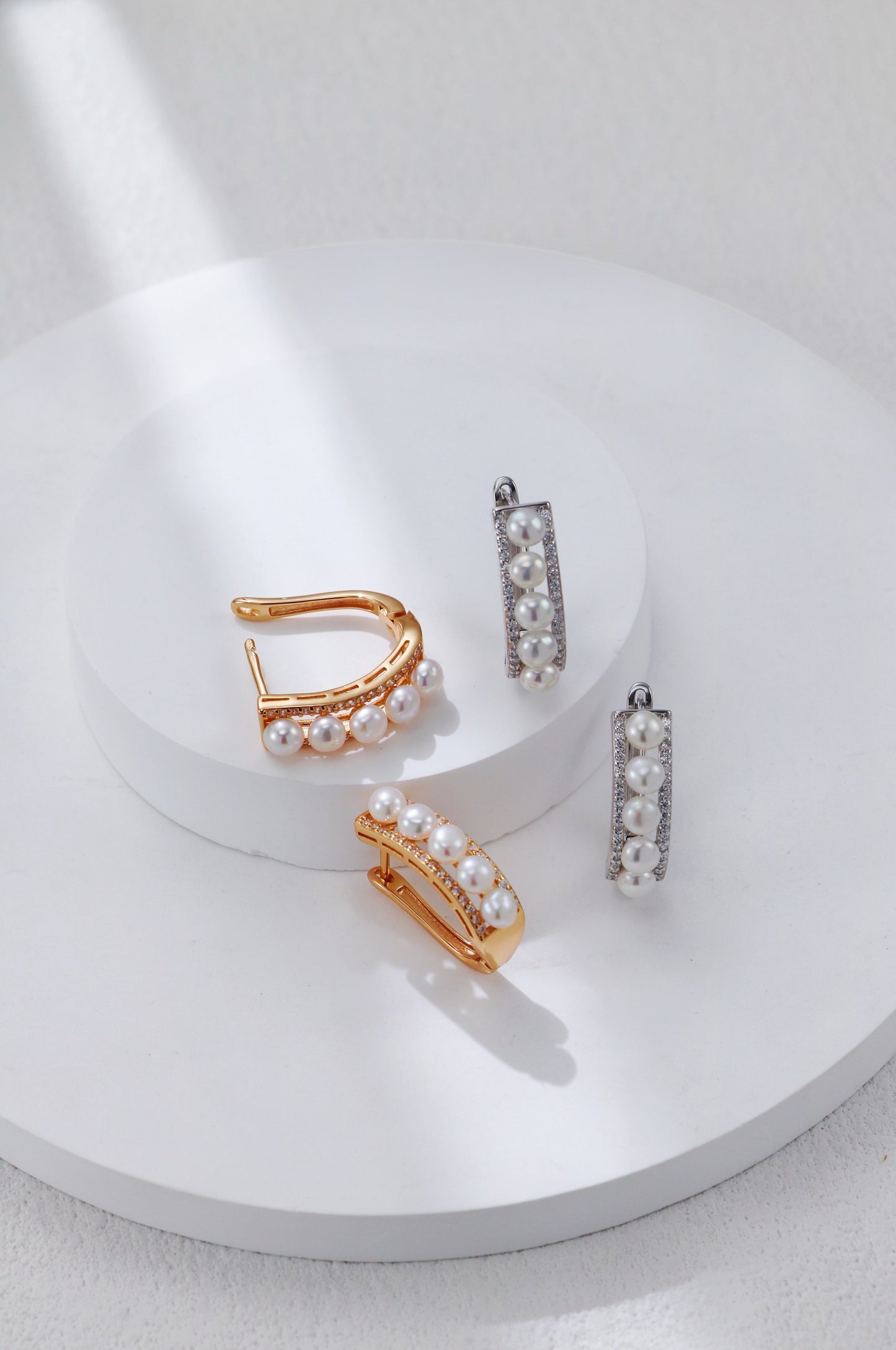 Tiny Pearl Hoop Earrings