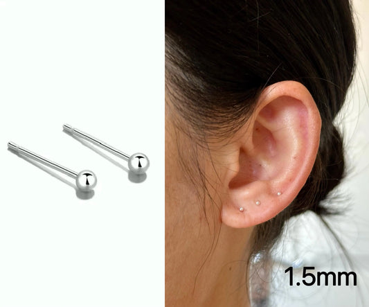 999 Fine Silver Ball Stud Earrings