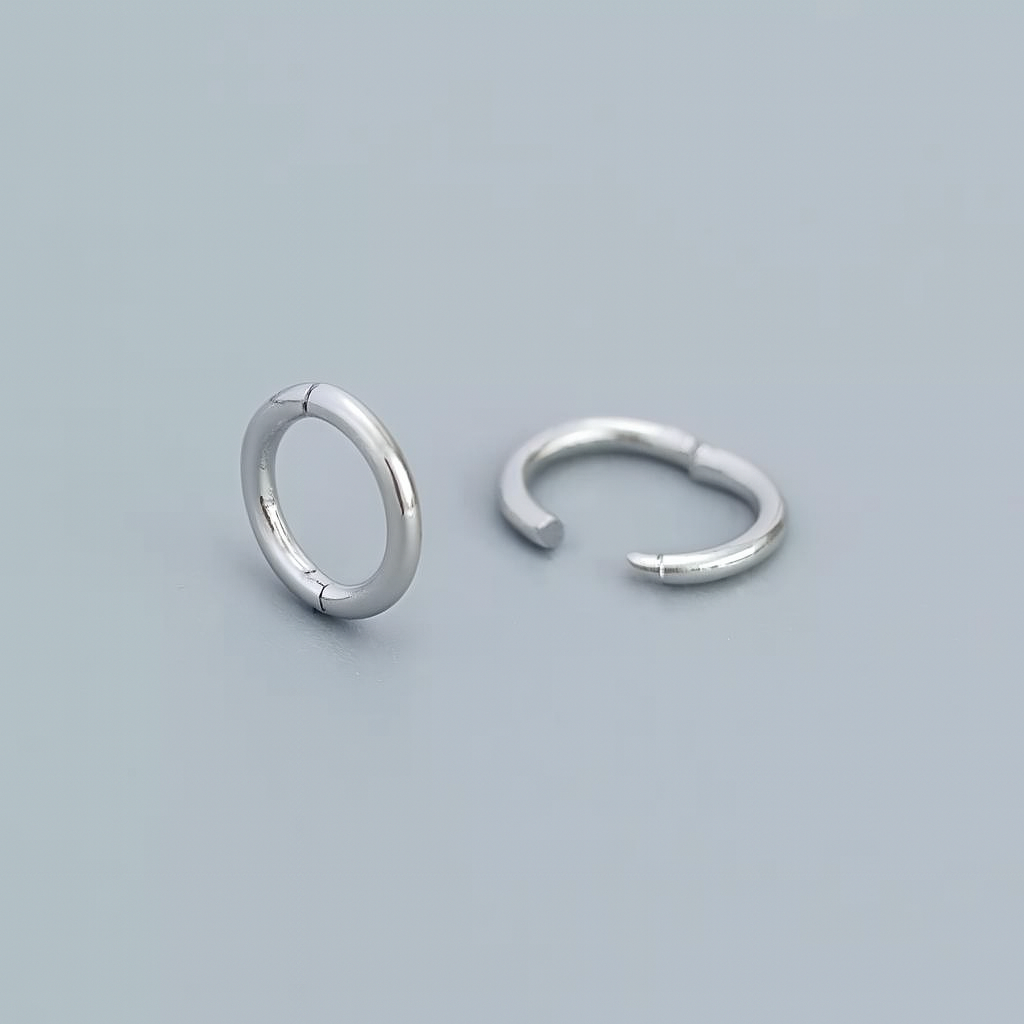 925 Sterling Silver Thick Hoop Earrings | Minimal Everyday Hoops | Gold & Silver