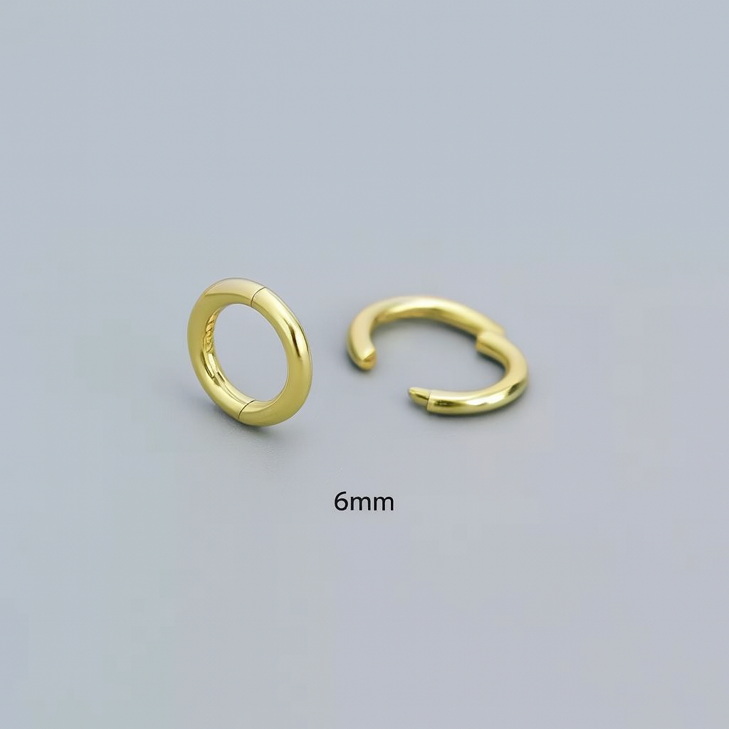 925 Sterling Silver Thick Hoop Earrings | Minimal Everyday Hoops | Gold & Silver