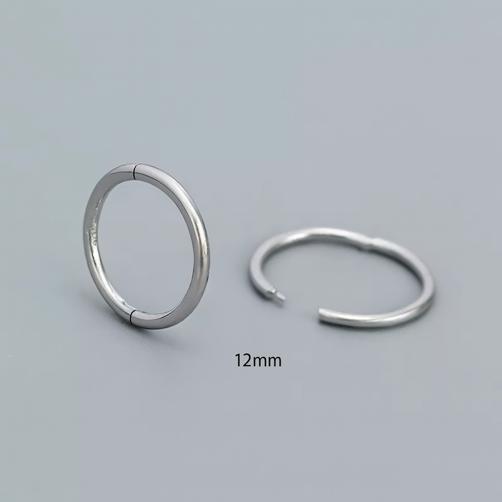 925 Sterling Silver Thick Hoop Earrings | Minimal Everyday Hoops | Gold & Silver
