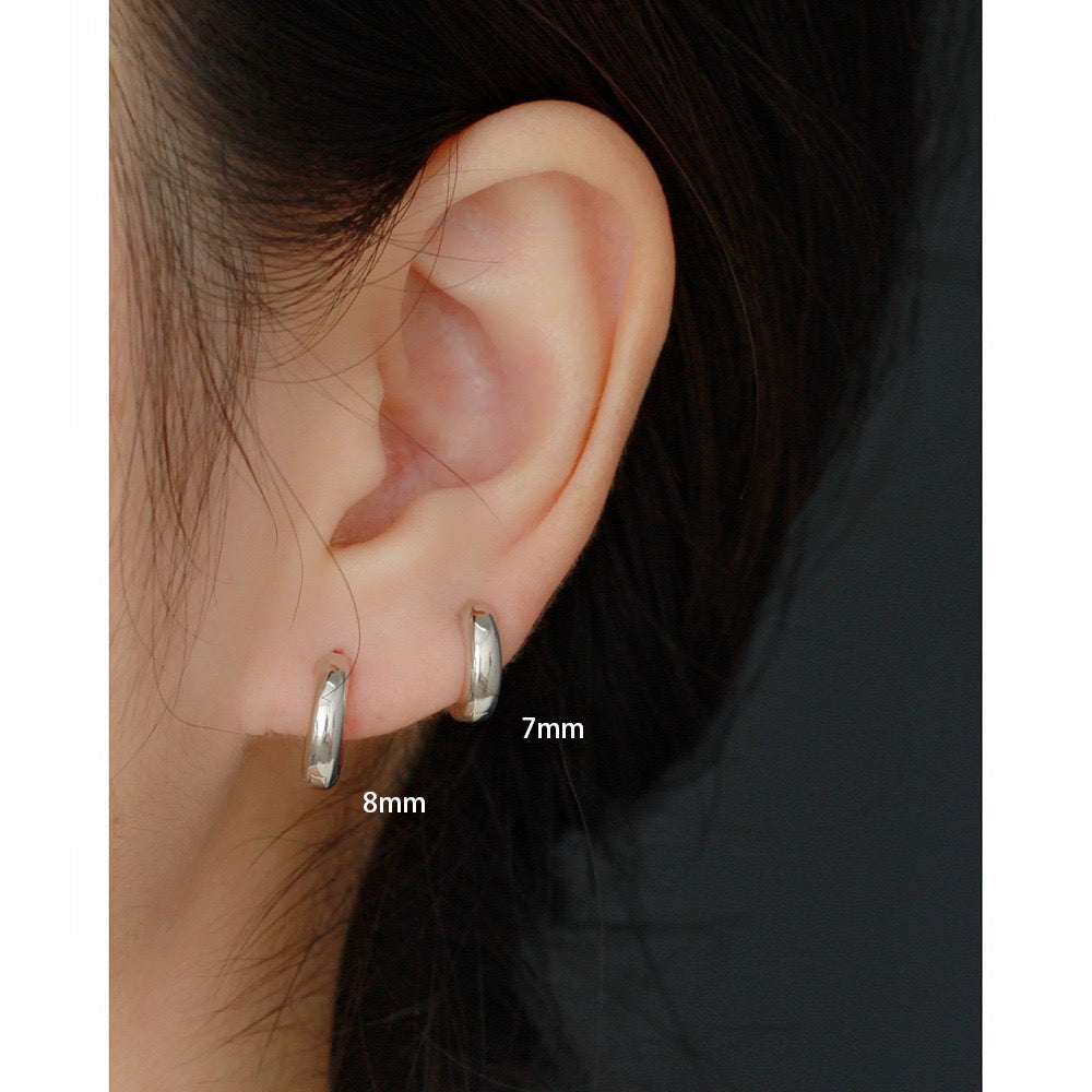Classic 925 Sterling Silver Huggie Hoops – 5mm–9mm Sizes