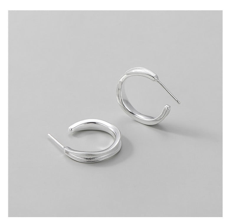 Sculpted Twist Hoop Earrings | 925 Sterling Silver