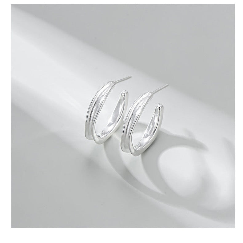 Sculpted Twist Hoop Earrings | 925 Sterling Silver