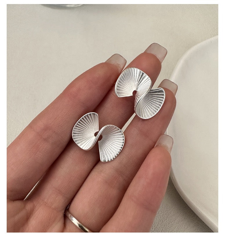 Spiral Fan Stud Earrings | 925 Sterling Silver