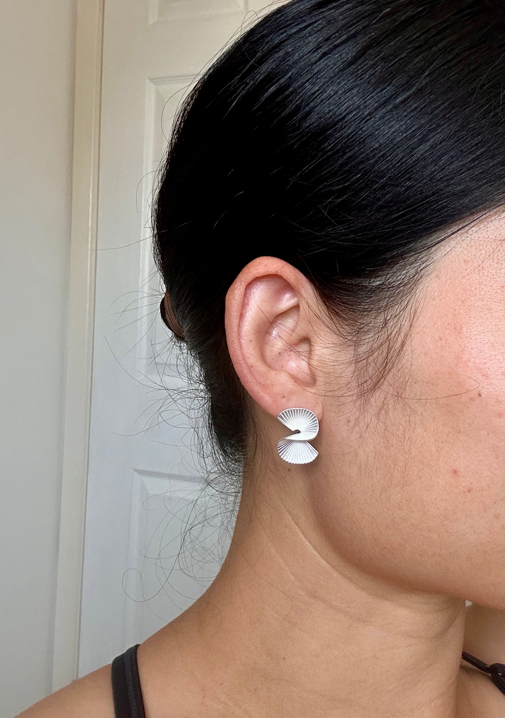 Spiral Fan Stud Earrings | 925 Sterling Silver