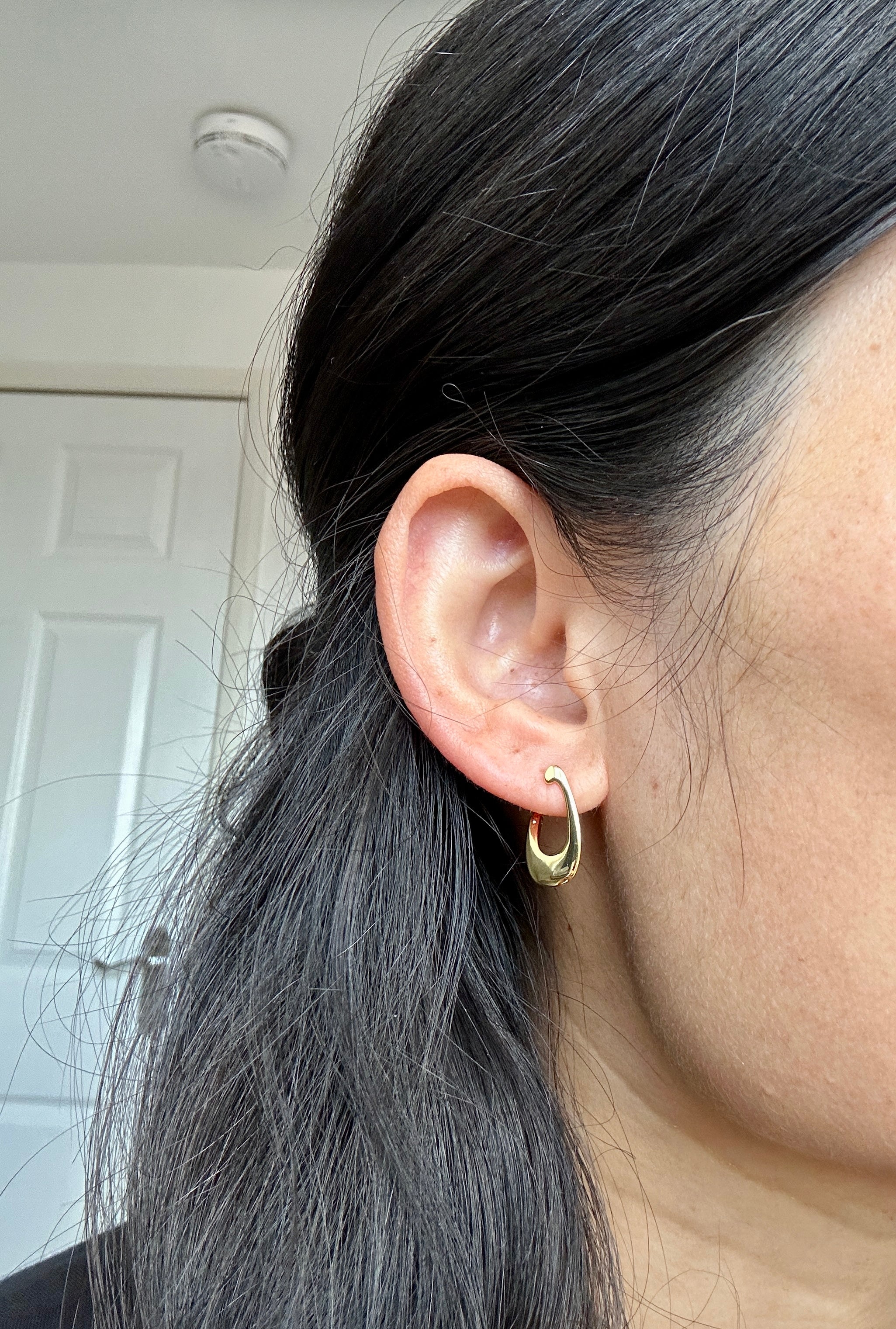 Sterling Silver Sculptural Hoop Earrings: Modern Minimalist Design
