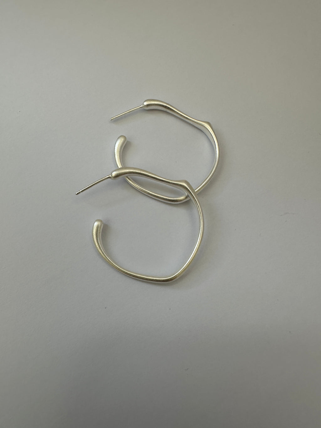 Chunky Sterling Silver Hoop Earrings: 925 Silver Huggies, Satin Finish
