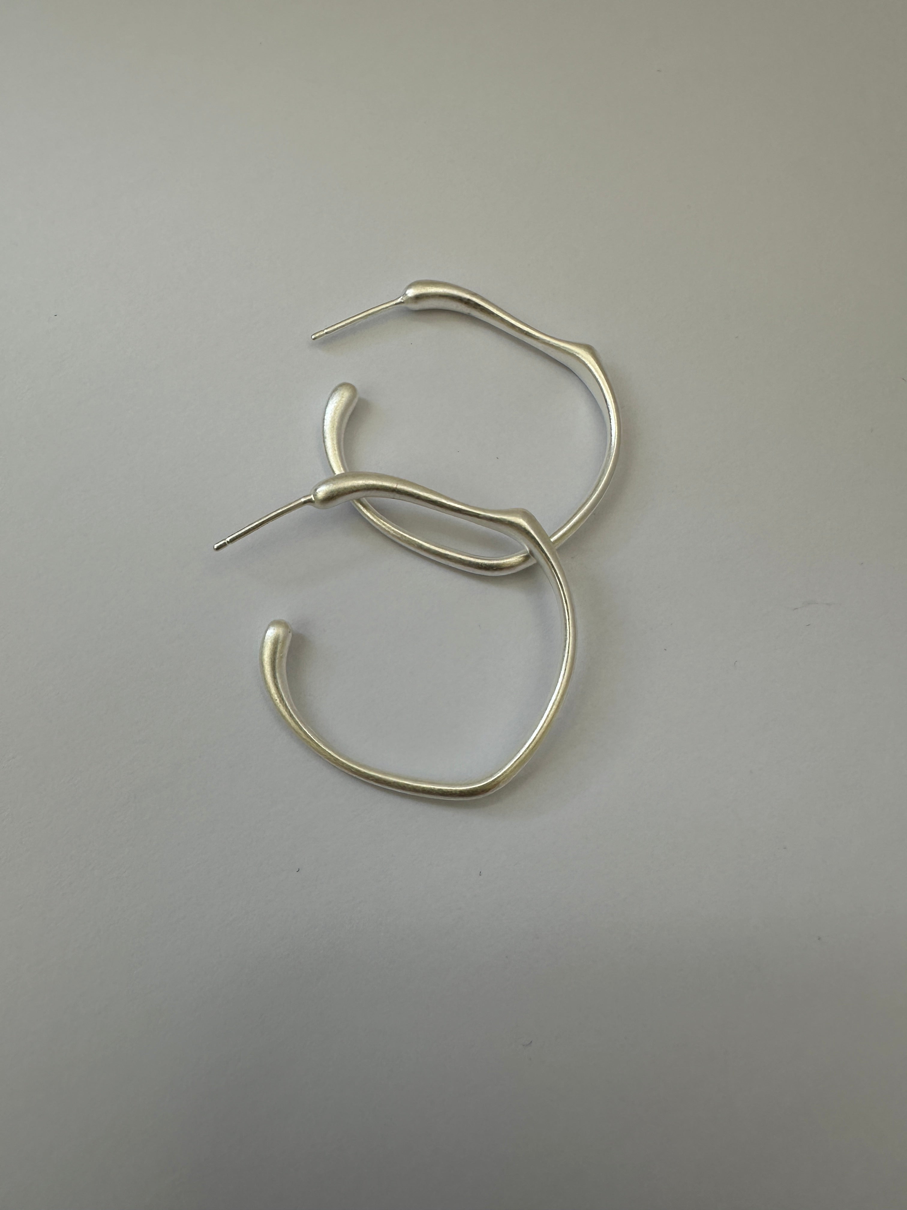 Chunky Sterling Silver Hoop Earrings: 925 Silver Huggies, Satin Finish