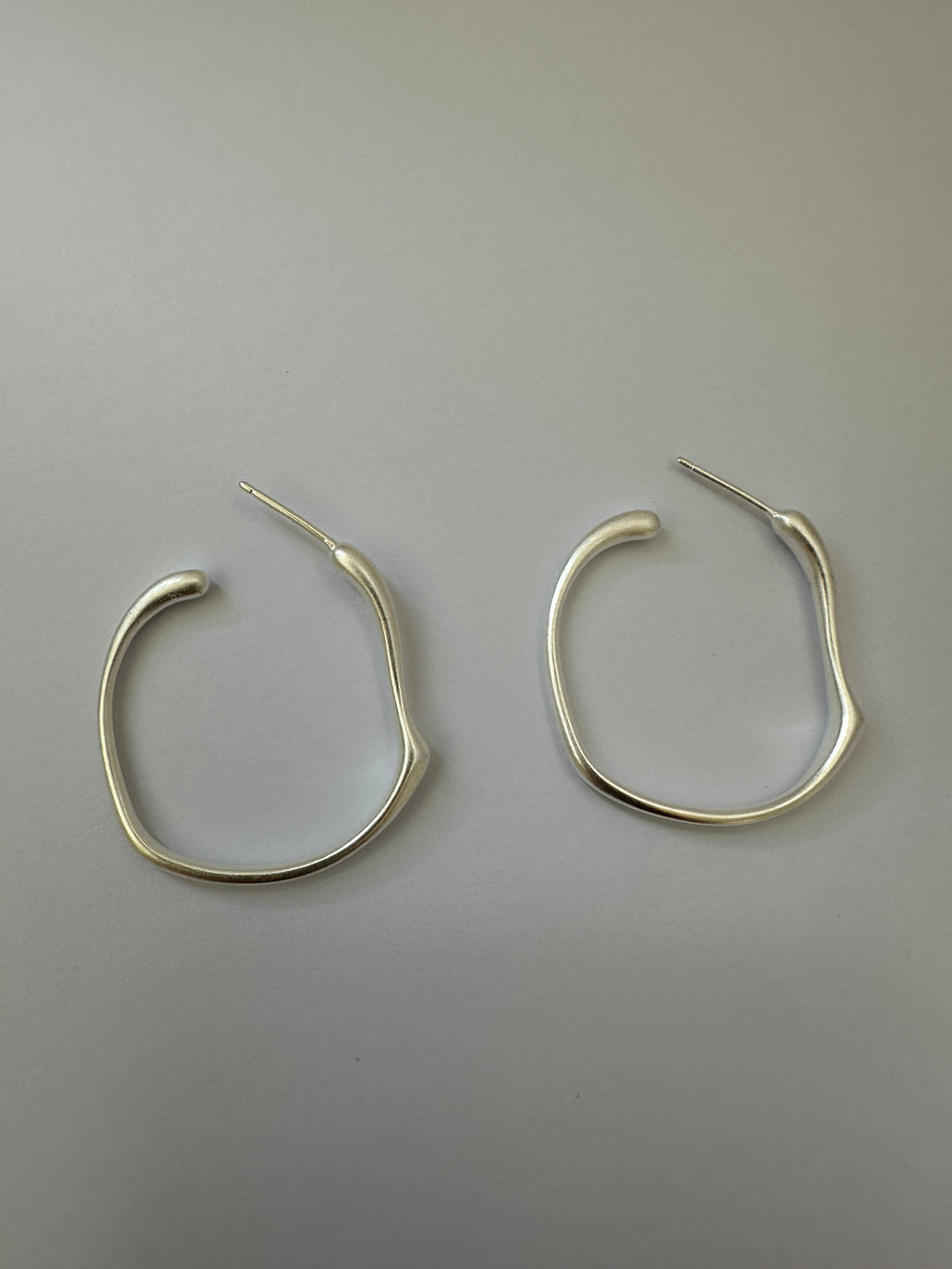 Chunky Sterling Silver Hoop Earrings: 925 Silver Huggies, Satin Finish