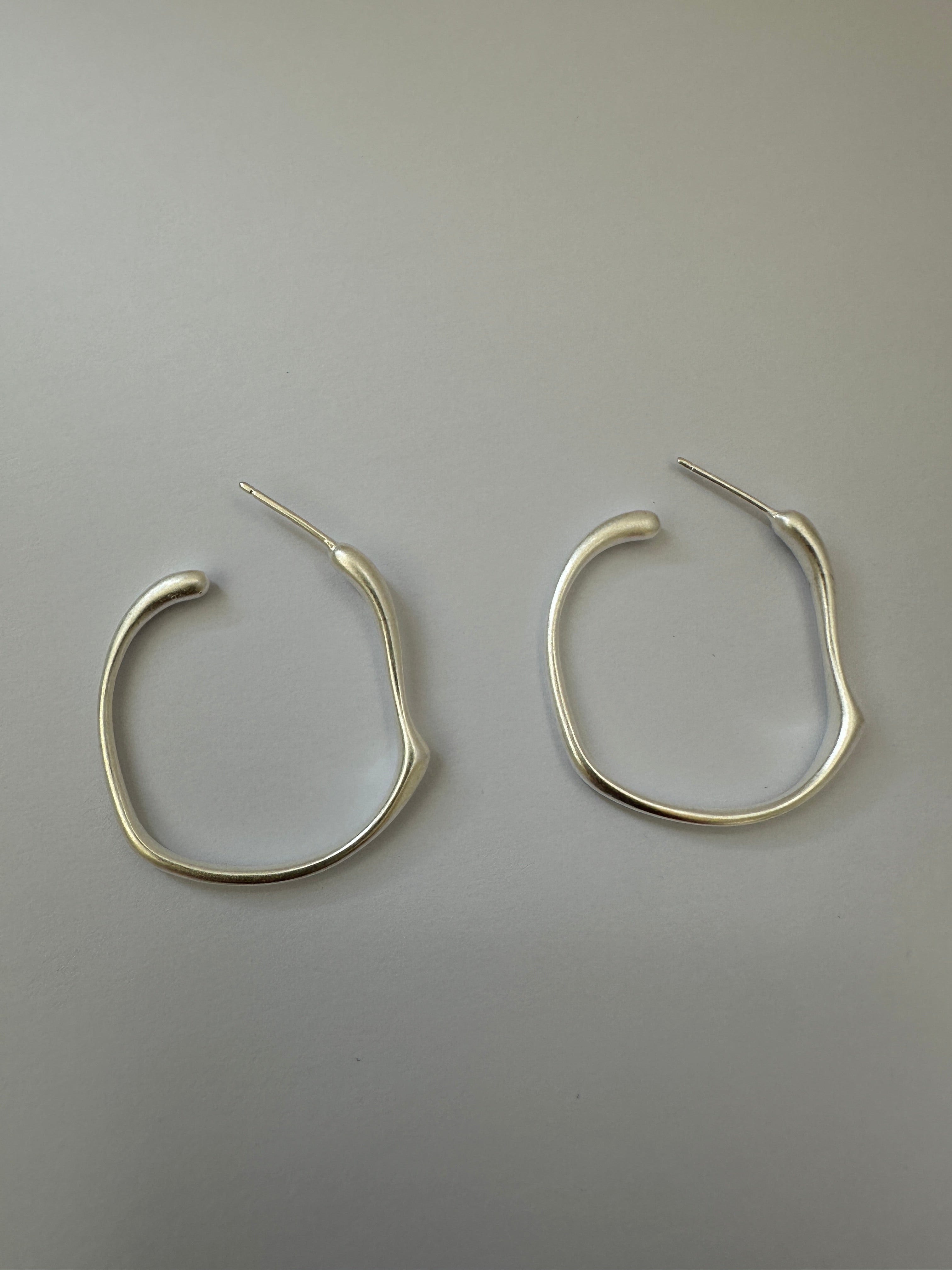 Chunky Sterling Silver Hoop Earrings: 925 Silver Huggies, Satin Finish