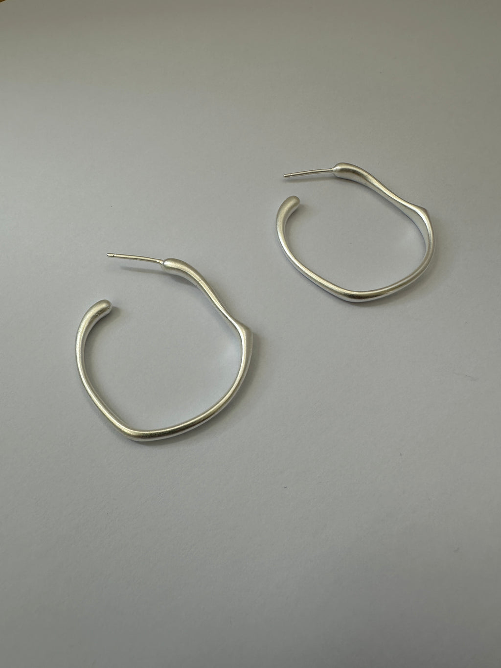 Chunky Sterling Silver Hoop Earrings: 925 Silver Huggies, Satin Finish