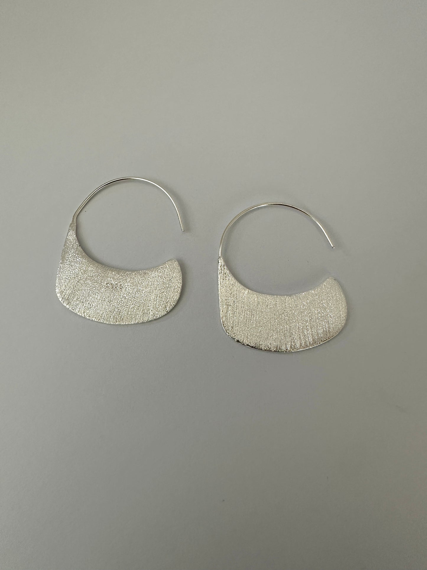 Brushed Half-Moon Hoop Earrings