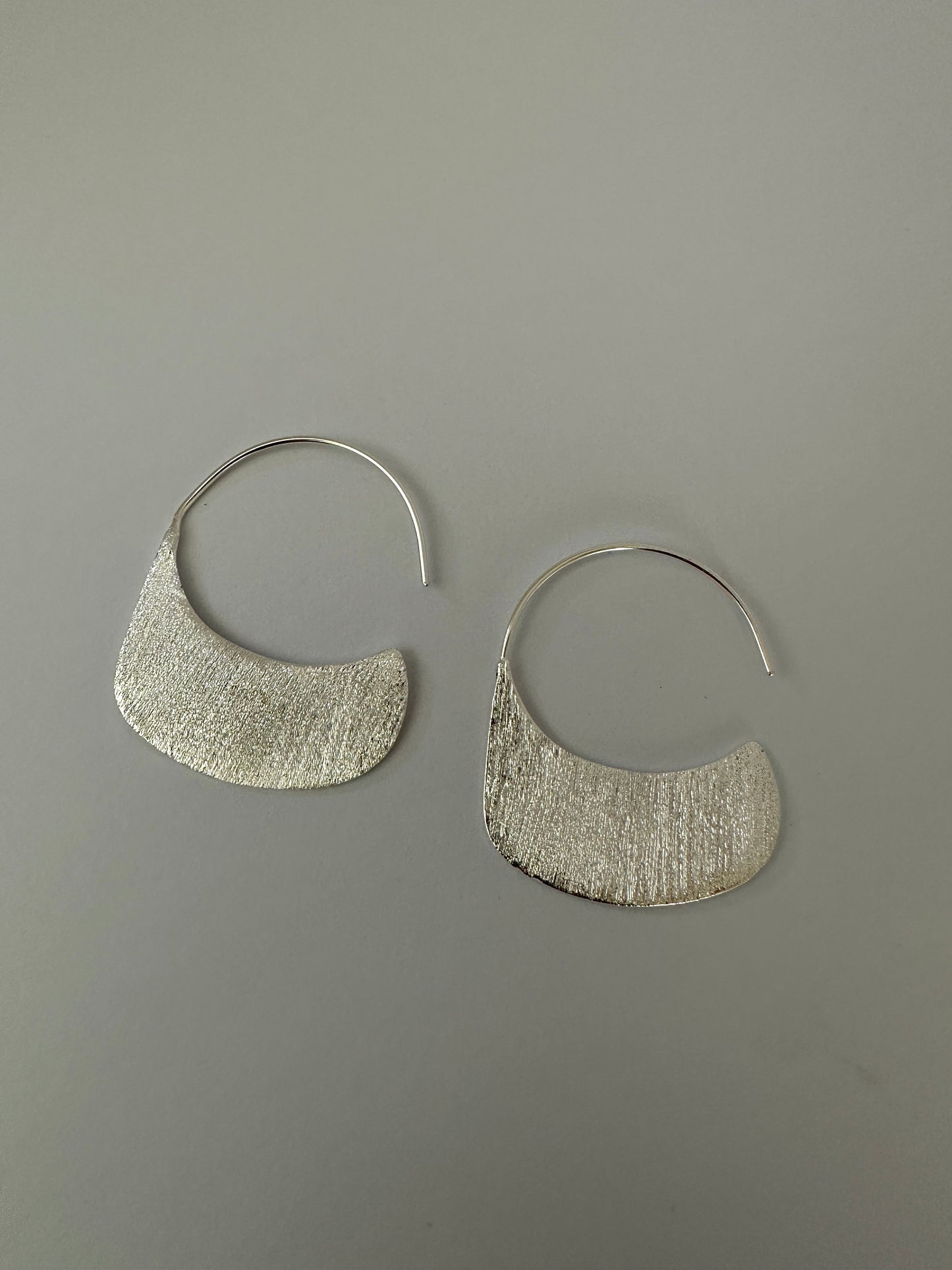 Brushed Half-Moon Hoop Earrings