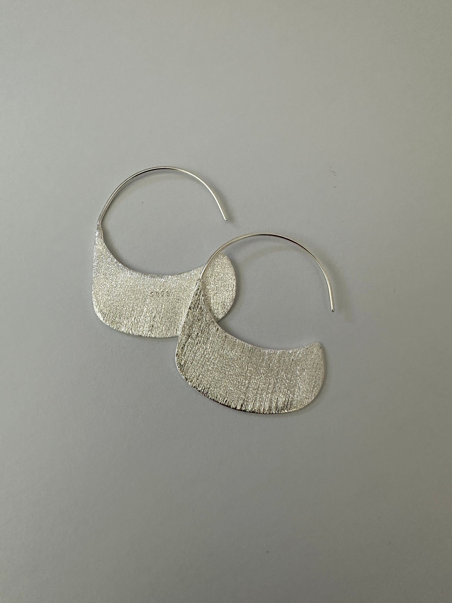 Brushed Half-Moon Hoop Earrings