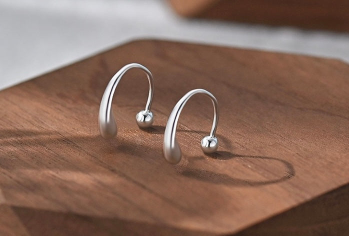 Minimalist 999 Fine Silver Hook Earrings: Lightweight Elegant Jewelry