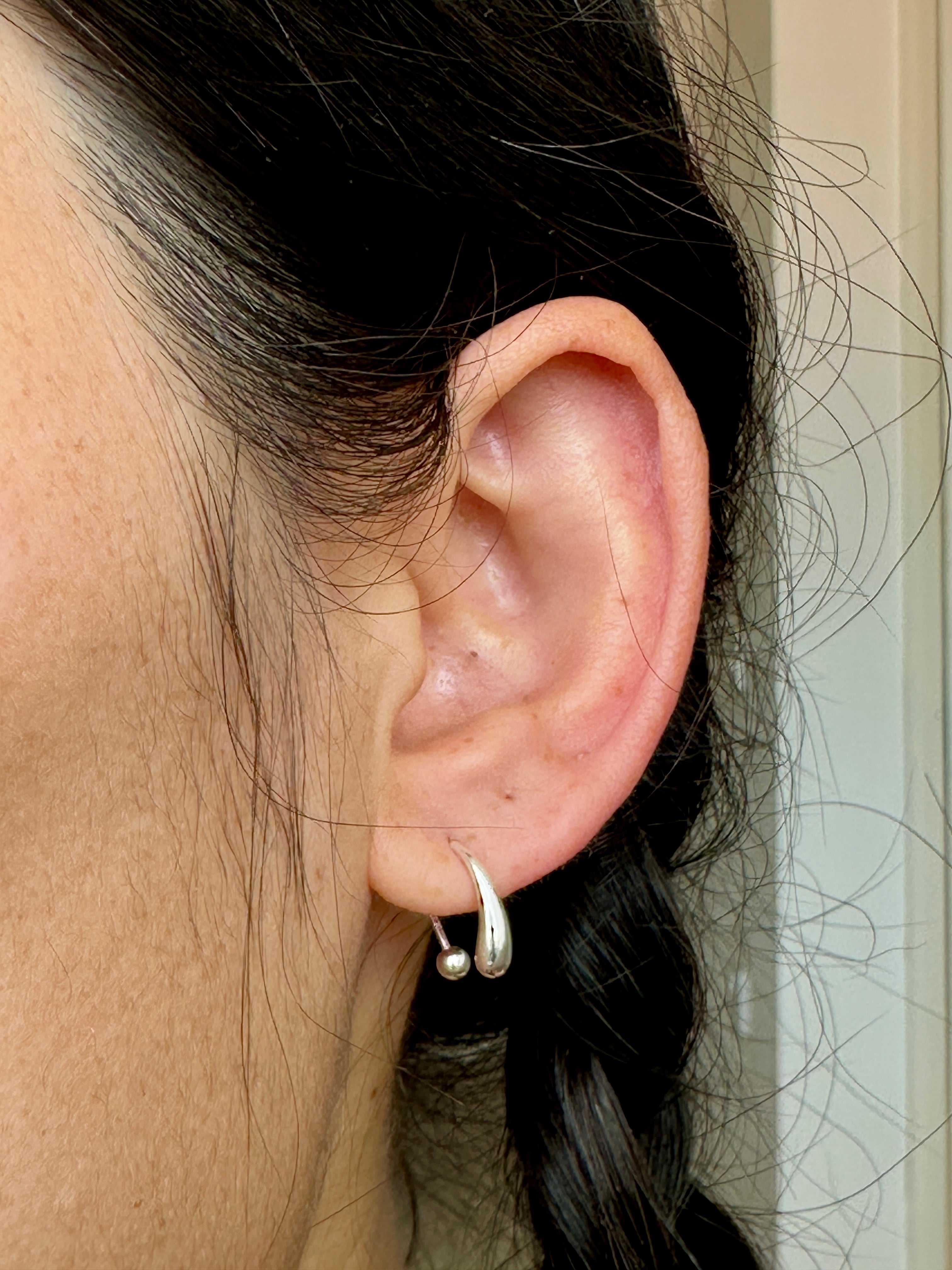 Minimalist 999 Fine Silver Hook Earrings: Lightweight Elegant Jewelry