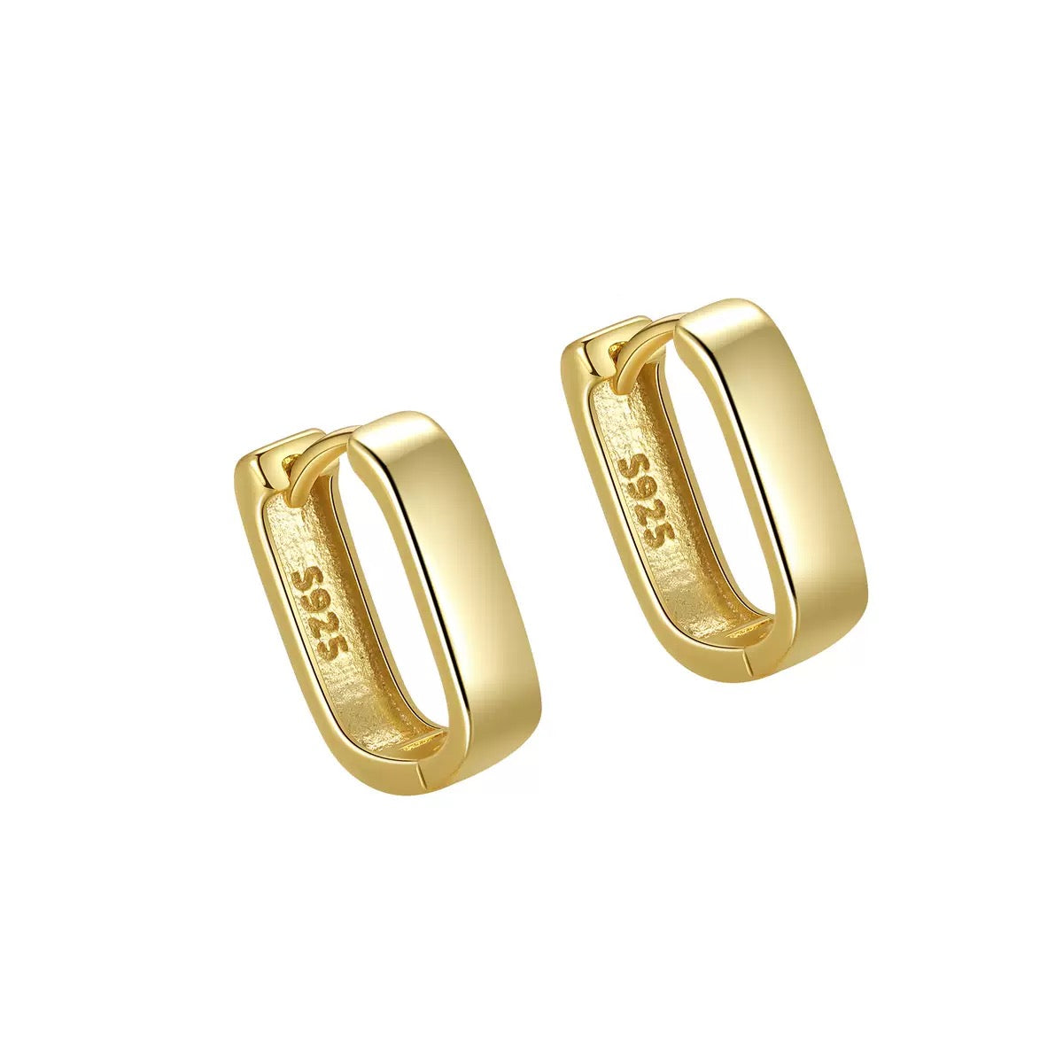Minimalist Square Huggie Hoops | 925 Sterling Silver or Gold Vermeil