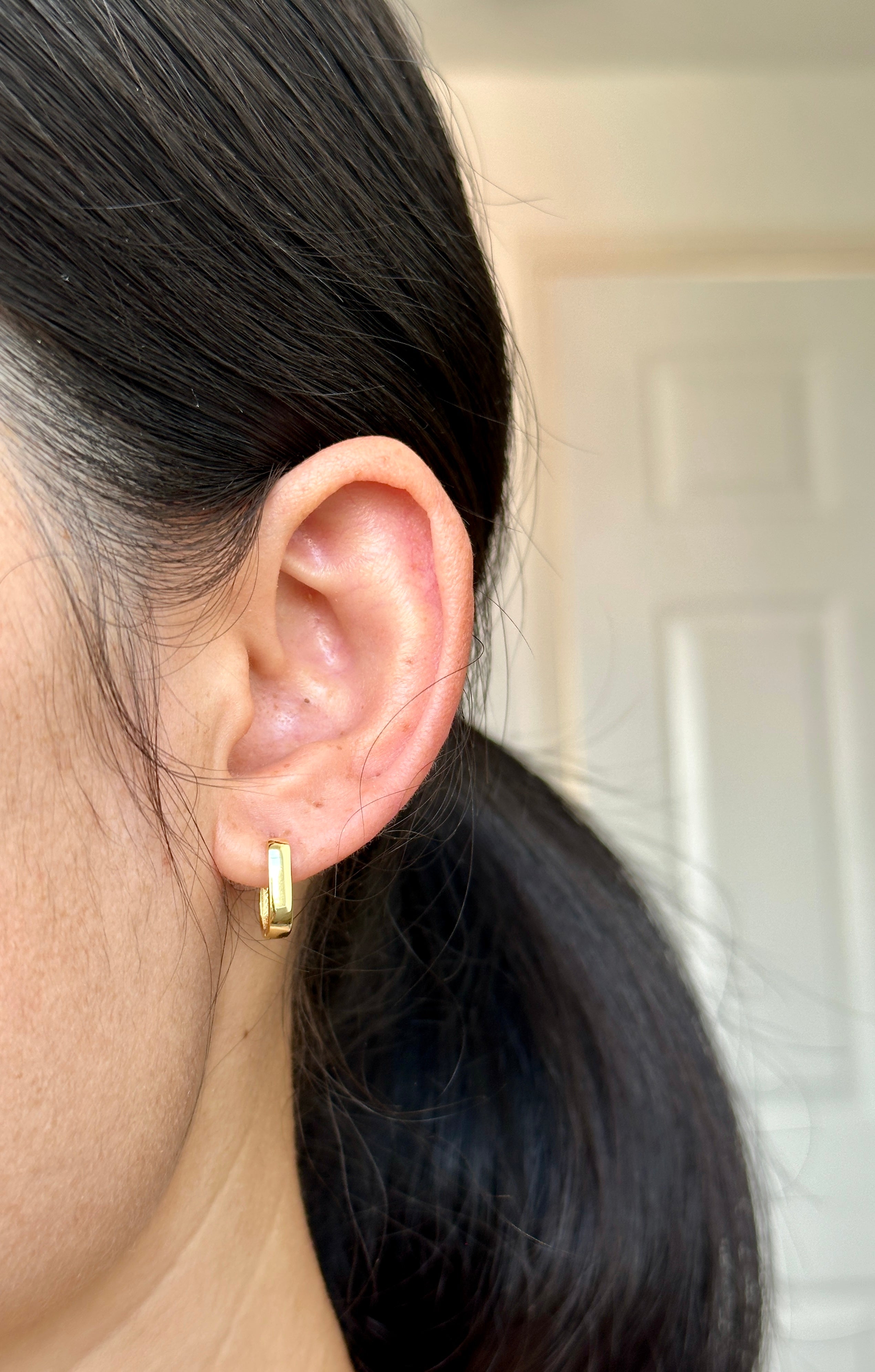 Minimalist Square Huggie Hoops | 925 Sterling Silver or Gold Vermeil