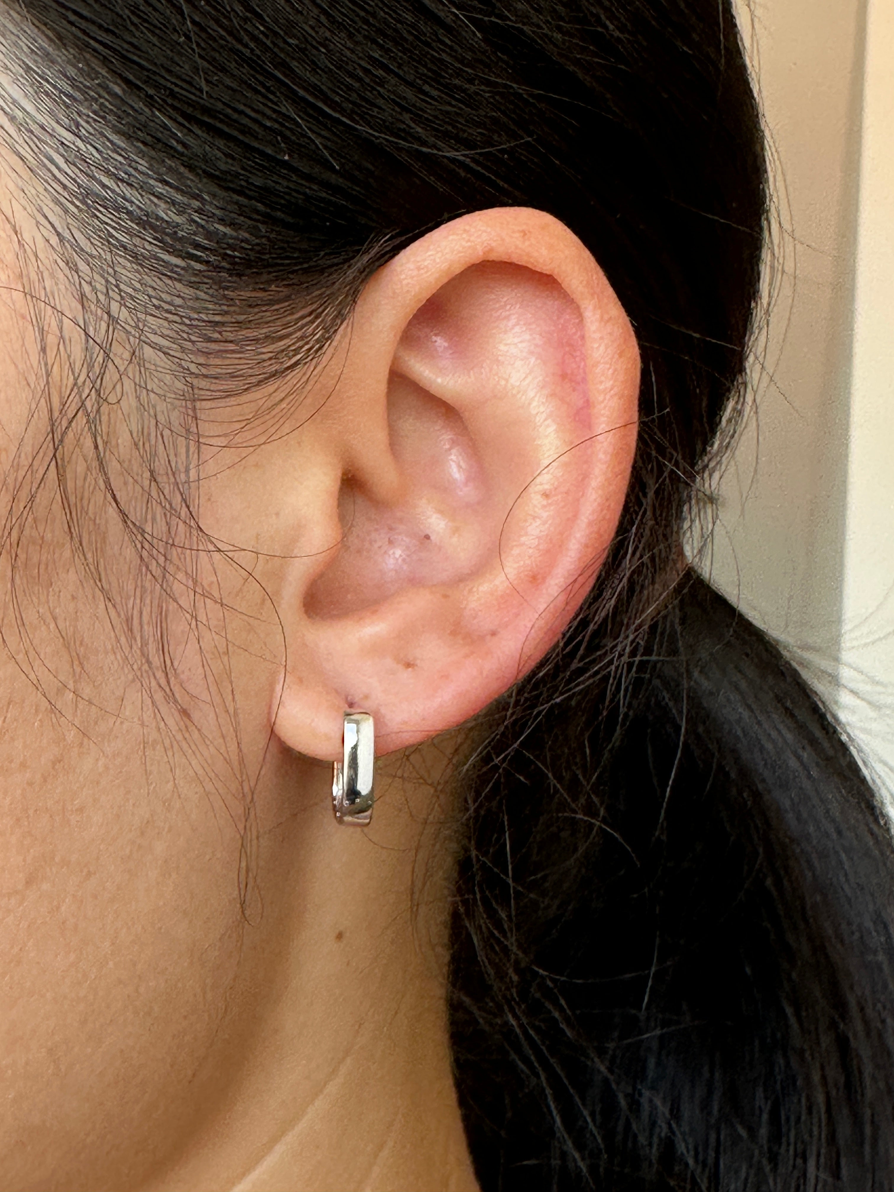 Minimalist Square Huggie Hoops | 925 Sterling Silver or Gold Vermeil