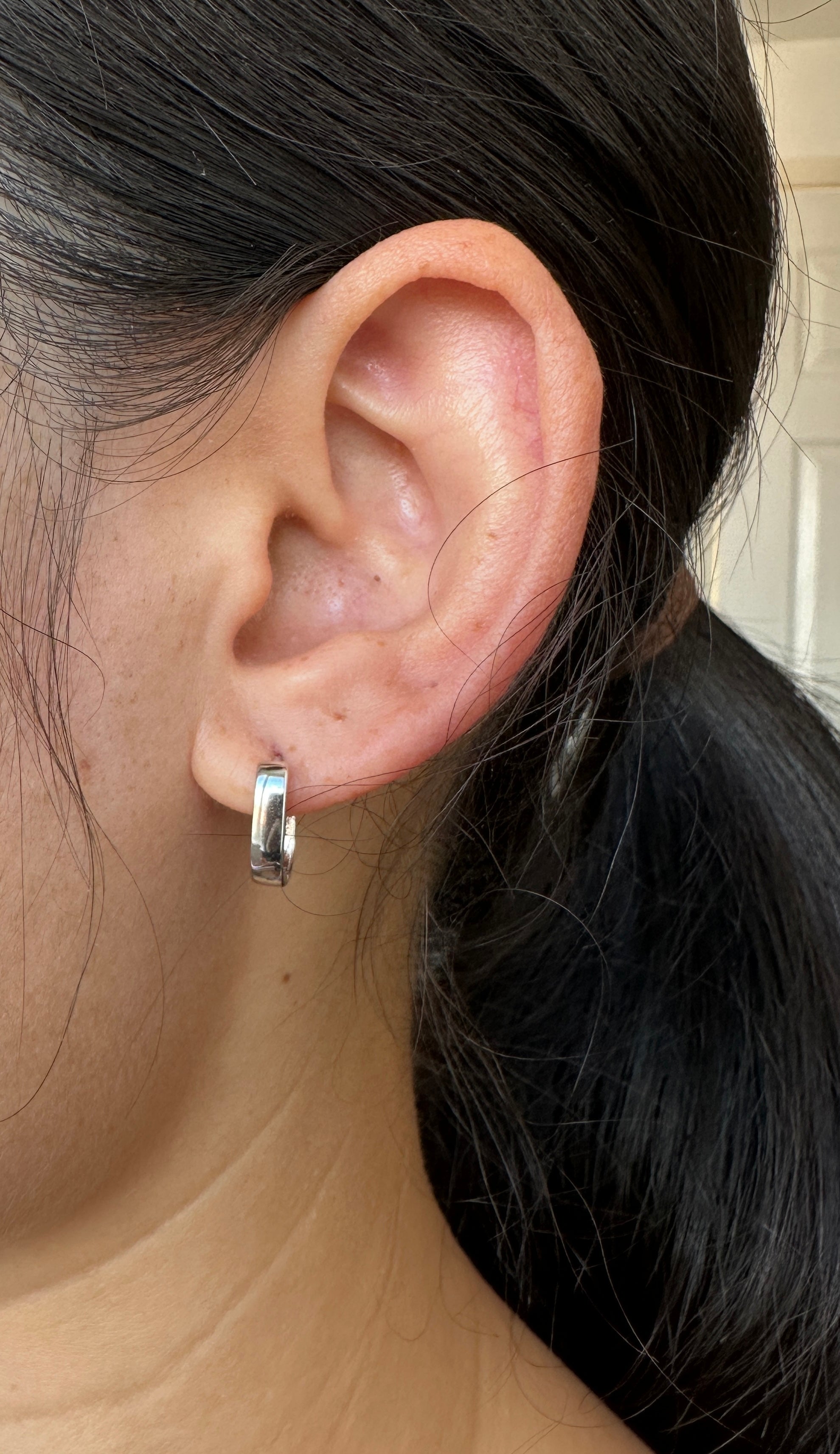 Minimalist Square Huggie Hoops | 925 Sterling Silver or Gold Vermeil
