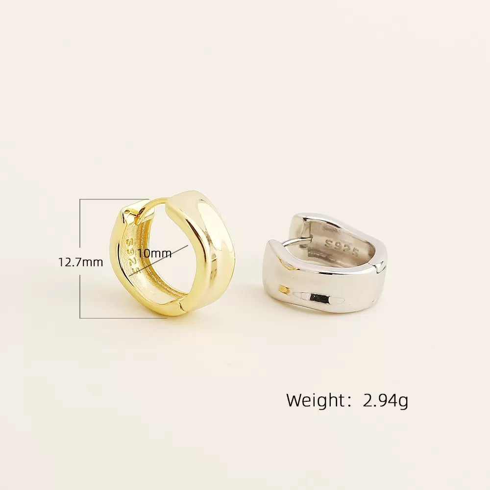Chunky Twist Huggie Hoops | 925 Sterling Silver or Gold Vermeil
