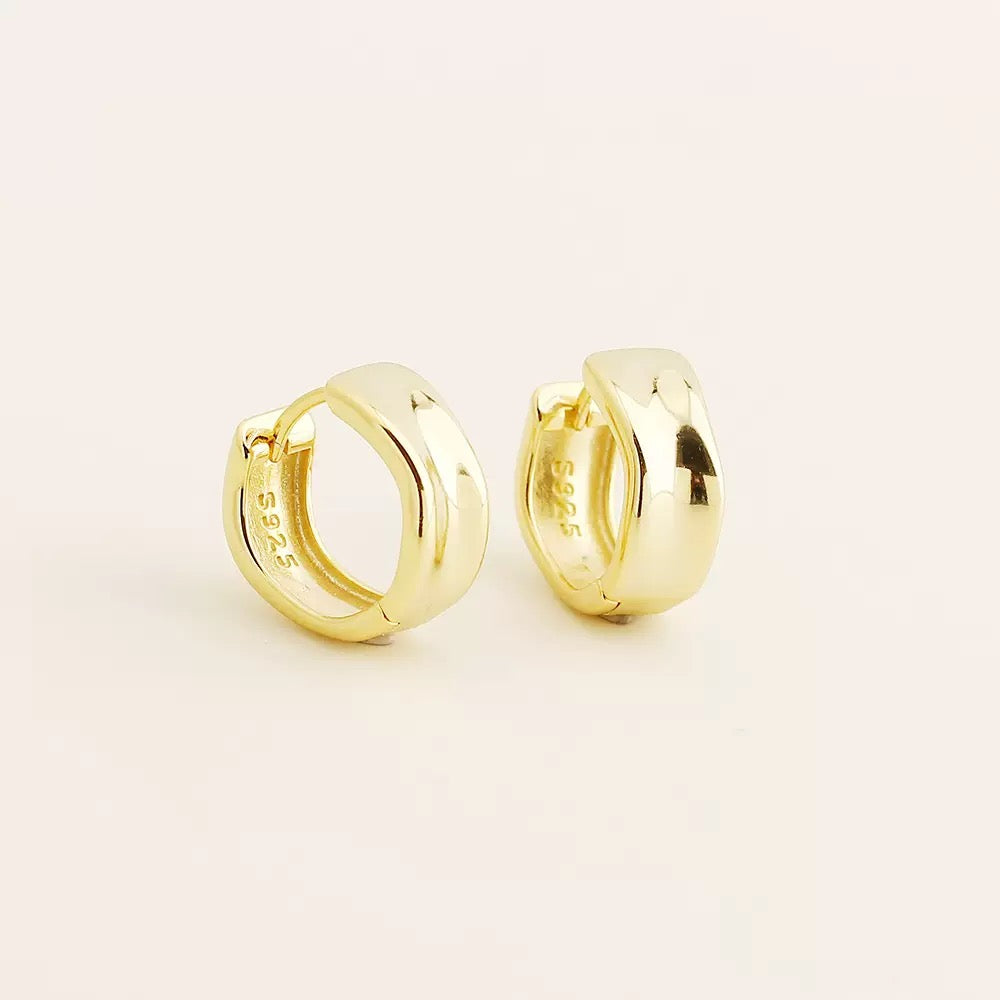 Chunky Twist Huggie Hoops | 925 Sterling Silver or Gold Vermeil