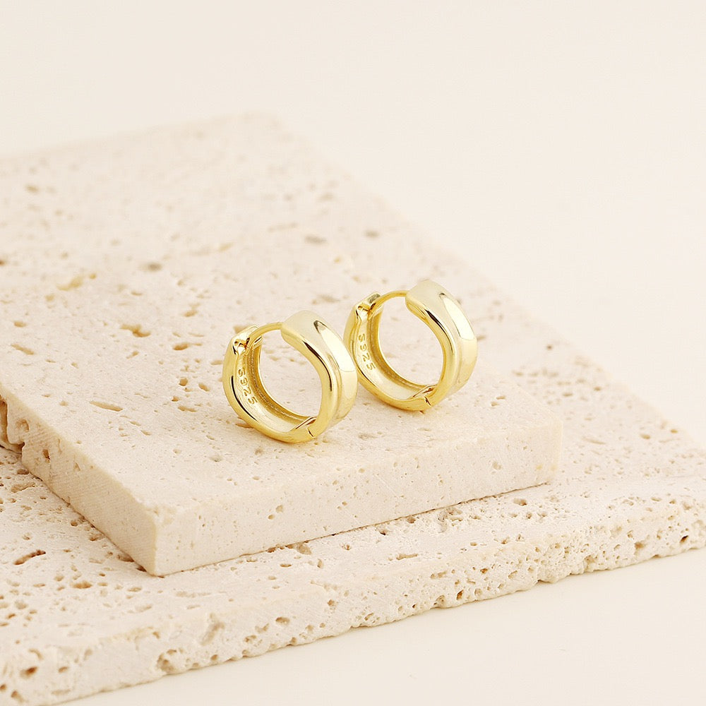Chunky Twist Huggie Hoops | 925 Sterling Silver or Gold Vermeil