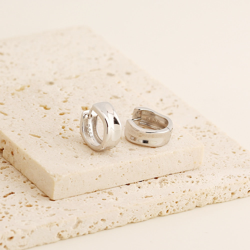 Chunky Twist Huggie Hoops | 925 Sterling Silver or Gold Vermeil