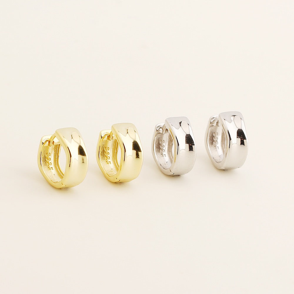 Chunky Twist Huggie Hoops | 925 Sterling Silver or Gold Vermeil