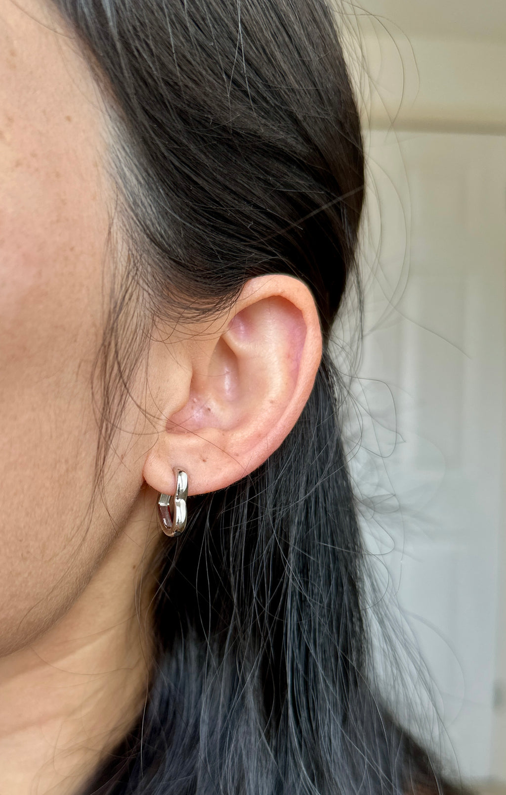 Sterling Silver Love Heart Hoop Earrings, 18k Gold Plated Heart Huggie Hoops