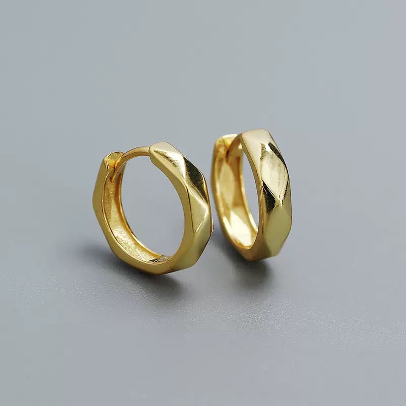 Faceted Hoop Earrings | 925 Sterling Silver