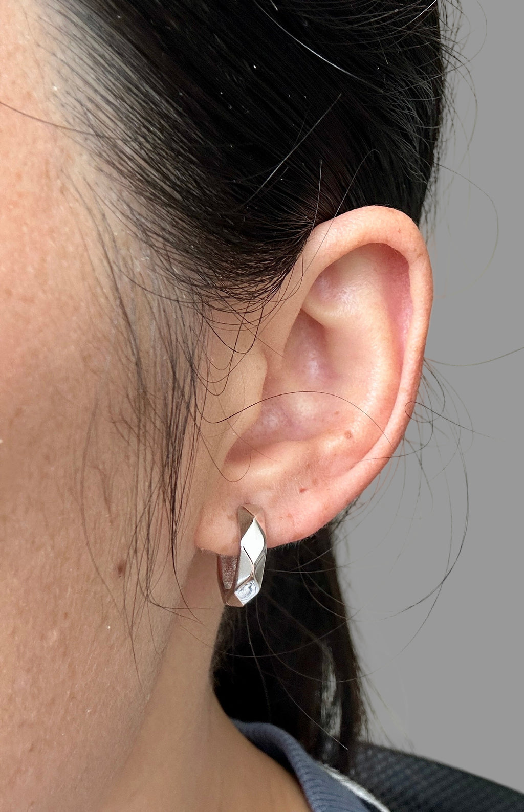 Faceted Hoop Earrings | 925 Sterling Silver