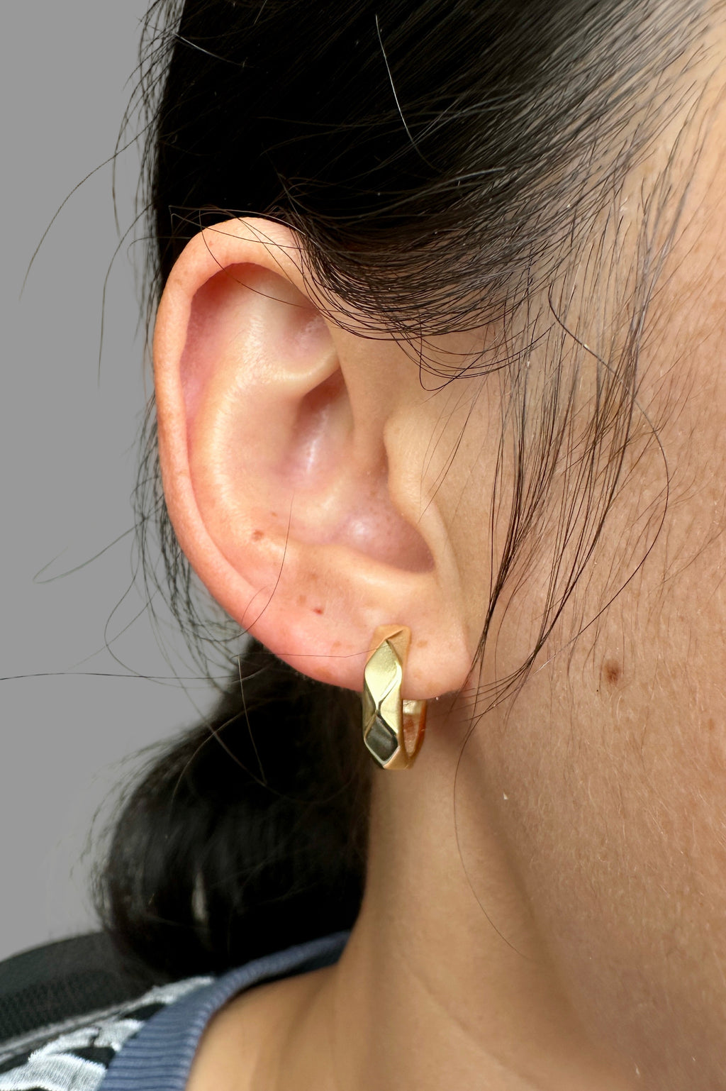 Faceted Hoop Earrings | 925 Sterling Silver