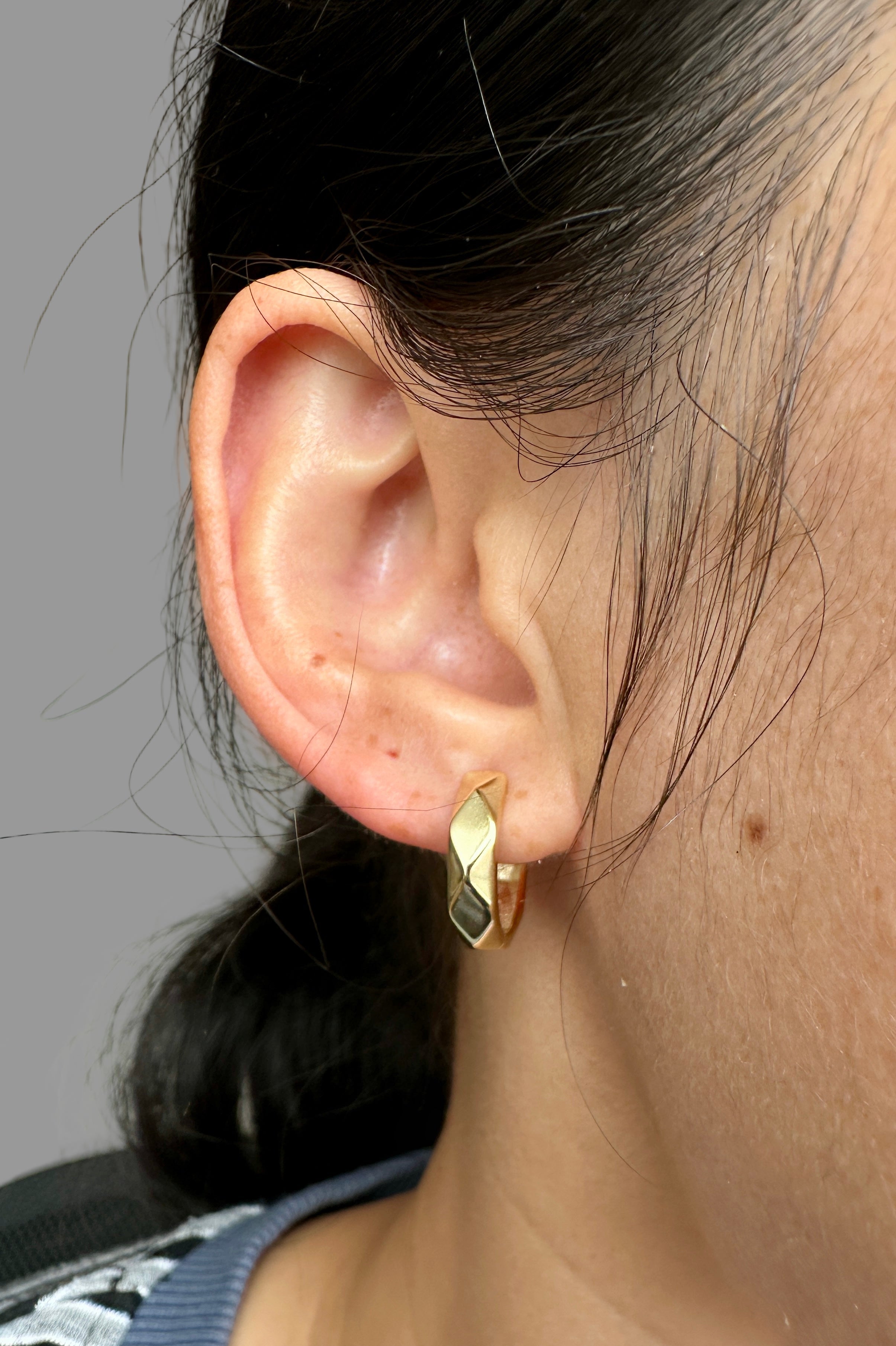 Faceted Hoop Earrings | 925 Sterling Silver