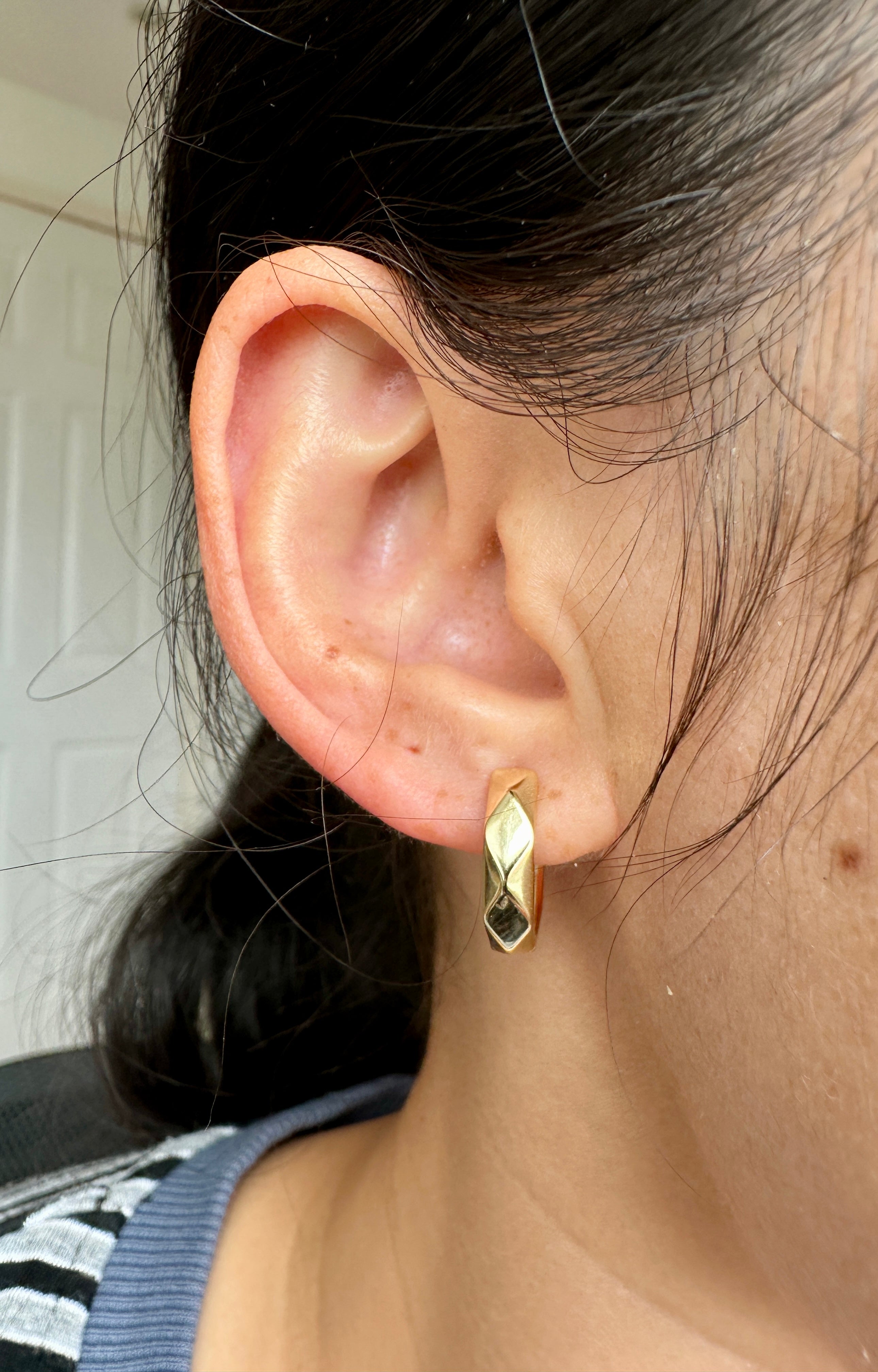 Faceted Hoop Earrings | 925 Sterling Silver