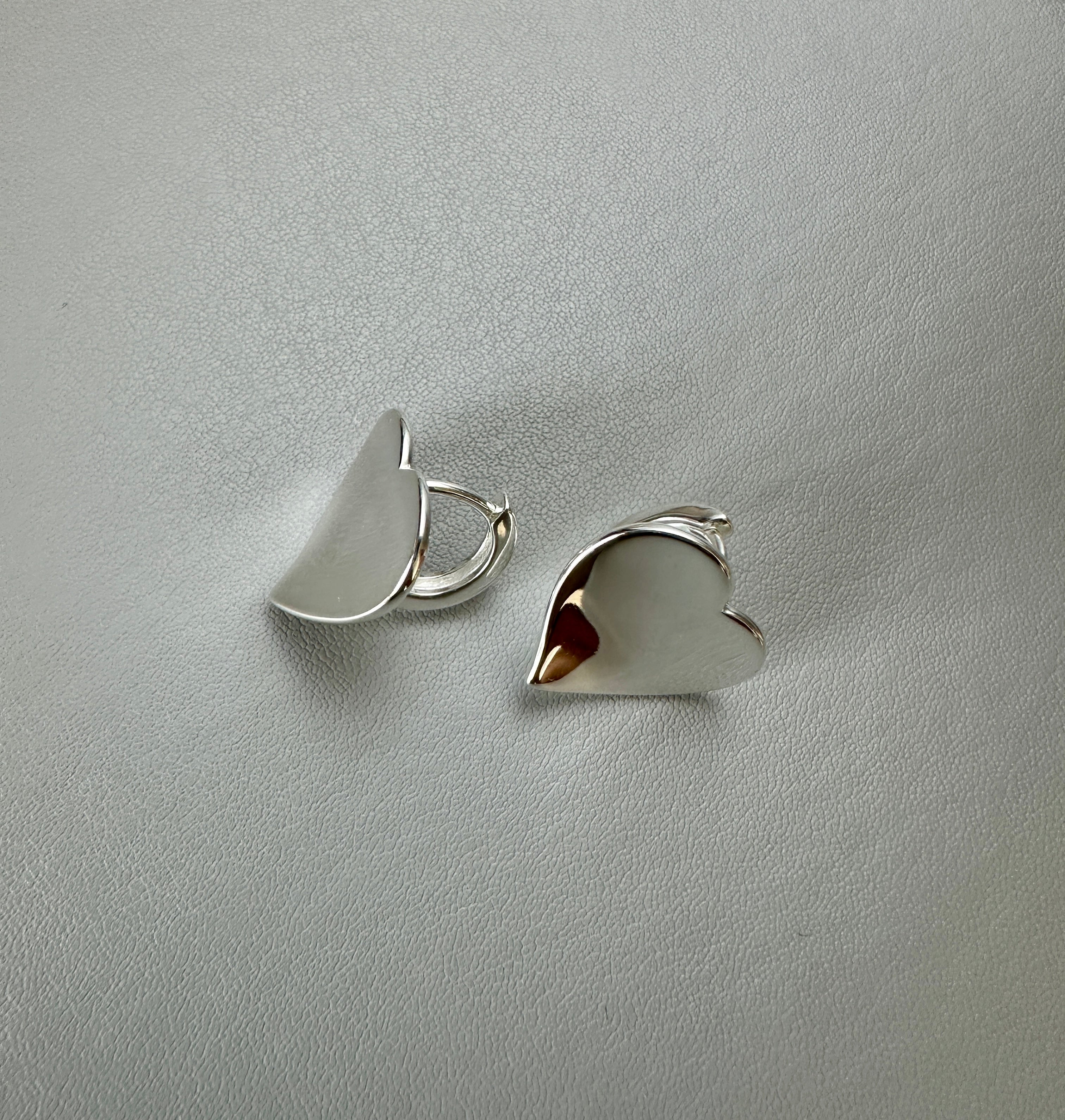 Polished Heart Huggie Hoops | 925 Sterling Silver