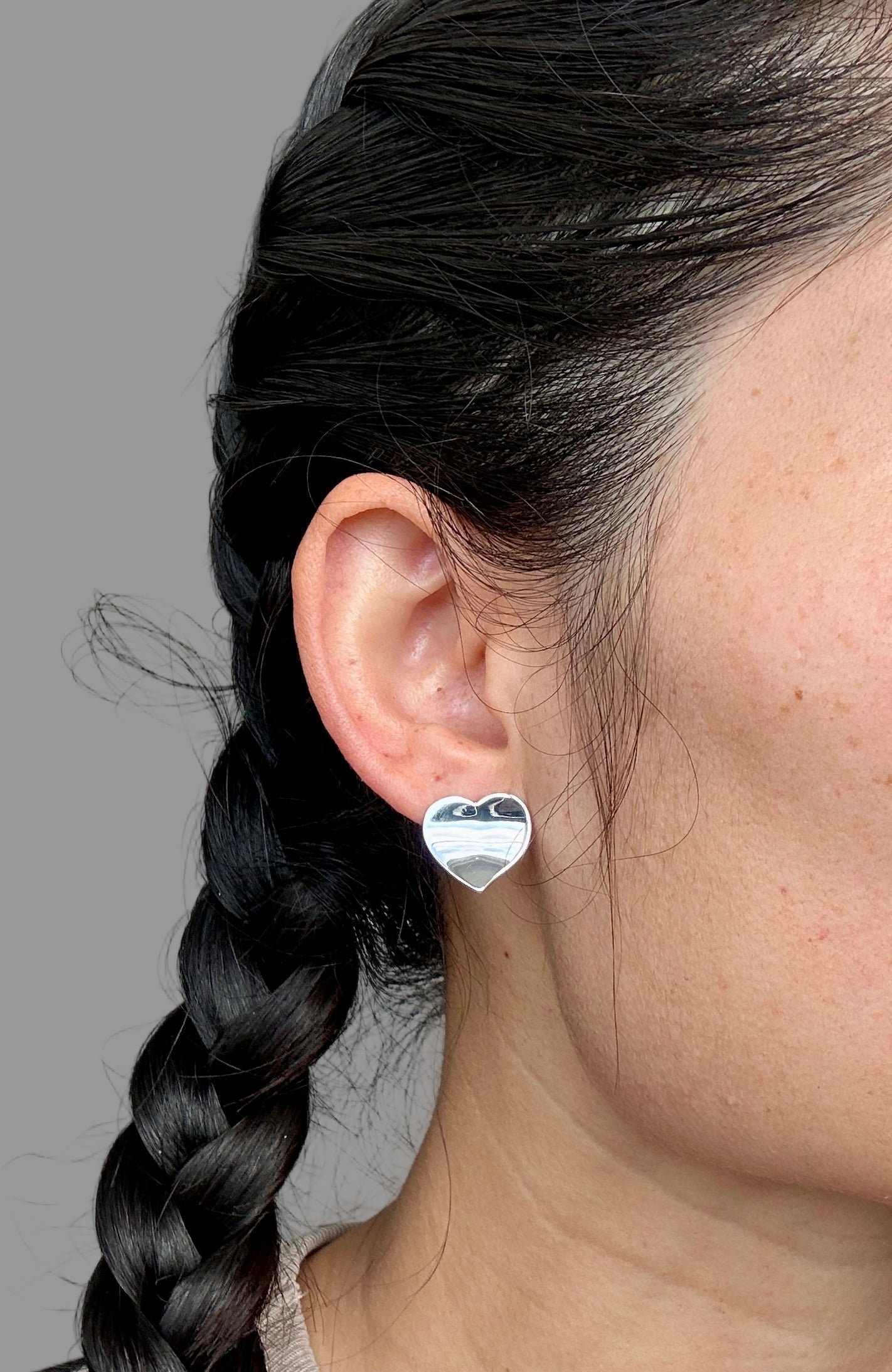 Polished Heart Huggie Hoops | 925 Sterling Silver