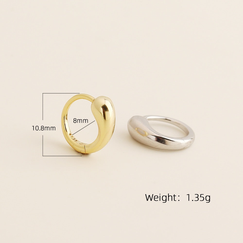 Modern Curved Hoop Earrings | 925 Sterling Silver