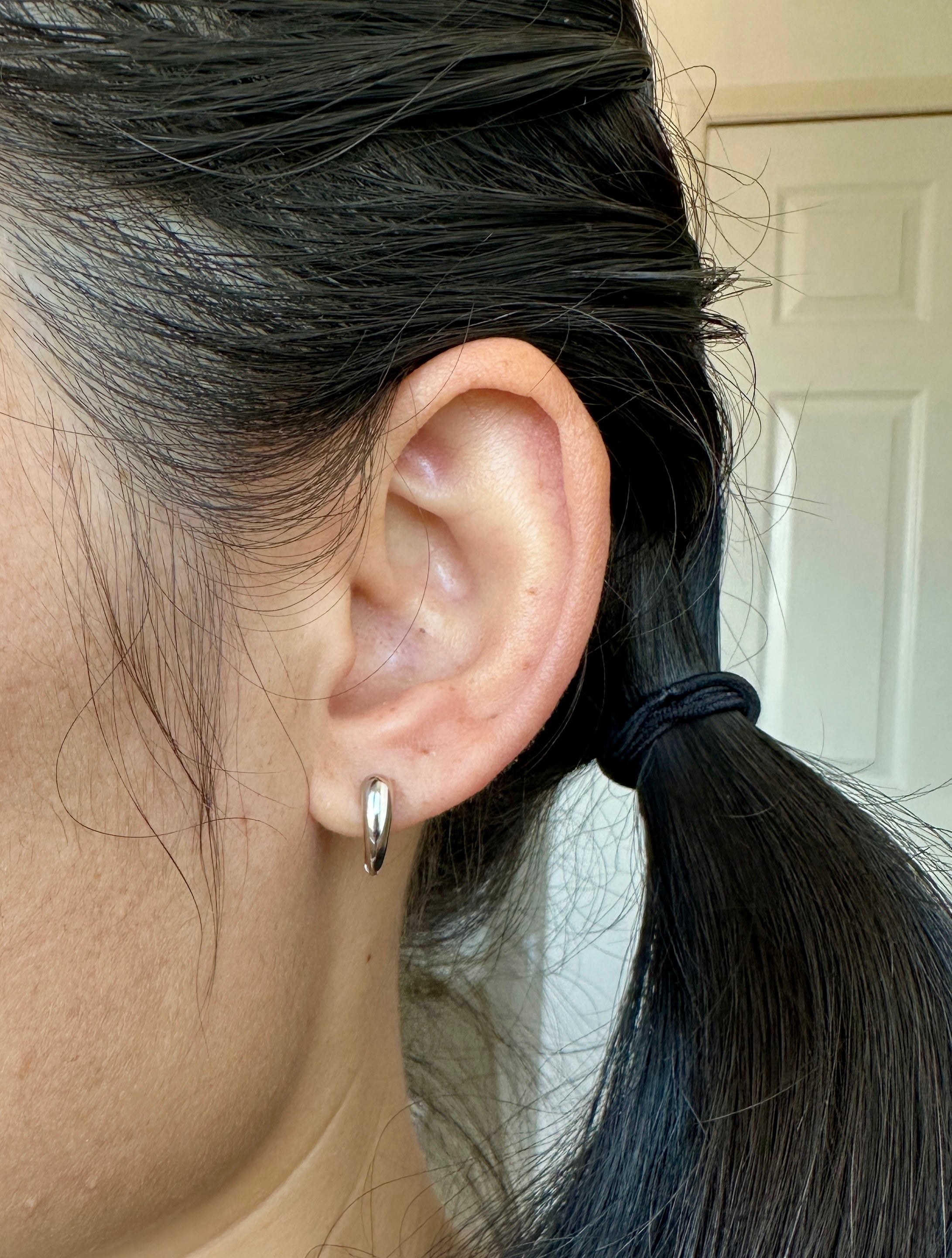 Modern Curved Hoop Earrings | 925 Sterling Silver
