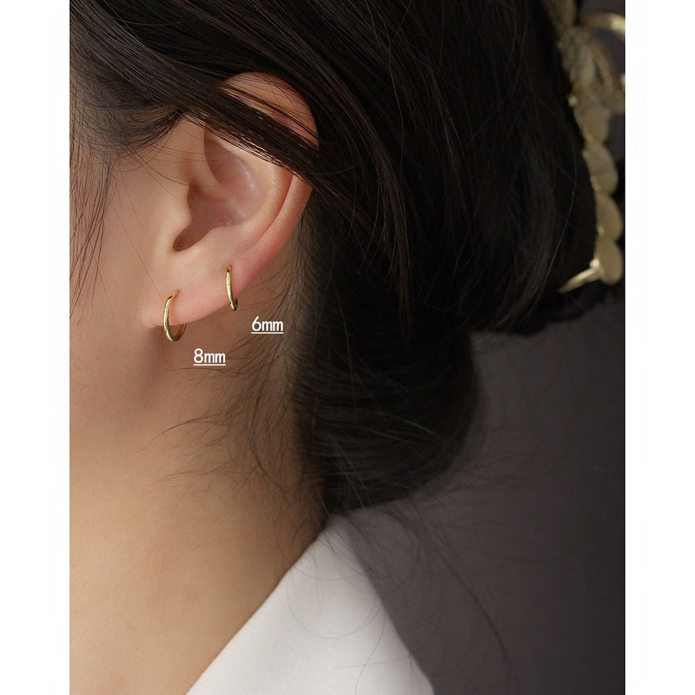 925 Sterling Silver Thick Hoop Earrings | Minimal Everyday Hoops | Gold & Silver