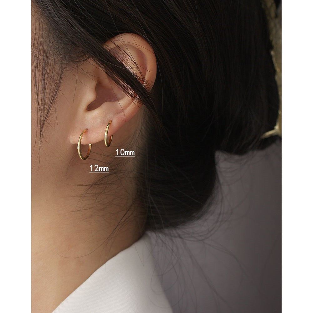 925 Sterling Silver Thick Hoop Earrings | Minimal Everyday Hoops | Gold & Silver