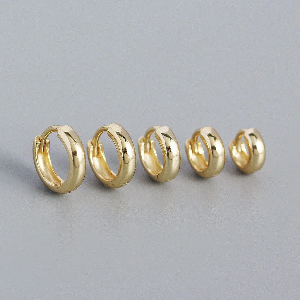 Classic 925 Sterling Silver Huggie Hoops – 5mm–9mm Sizes