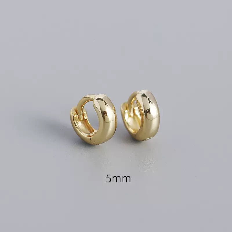 Classic 925 Sterling Silver Huggie Hoops – 5mm–9mm Sizes
