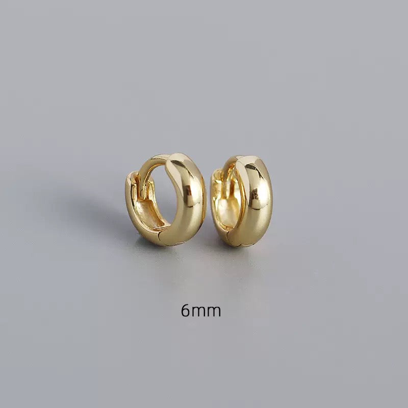 Classic 925 Sterling Silver Huggie Hoops – 5mm–9mm Sizes