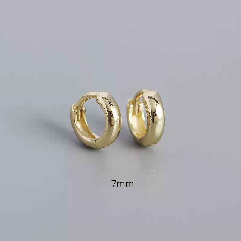 Classic 925 Sterling Silver Huggie Hoops – 5mm–9mm Sizes
