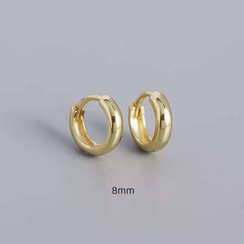 Classic 925 Sterling Silver Huggie Hoops – 5mm–9mm Sizes
