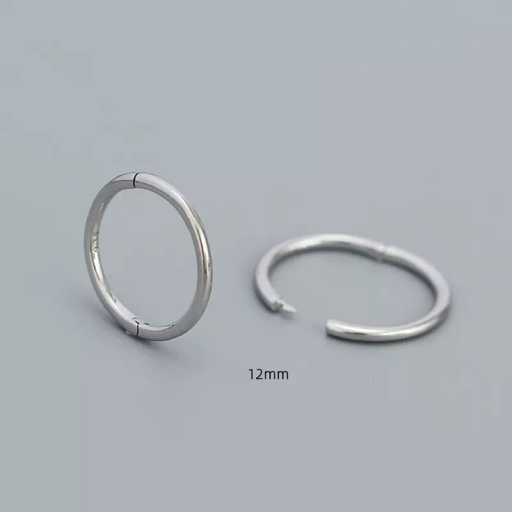 925 Sterling Silver Thick Hoop Earrings | Minimal Everyday Hoops | Gold & Silver