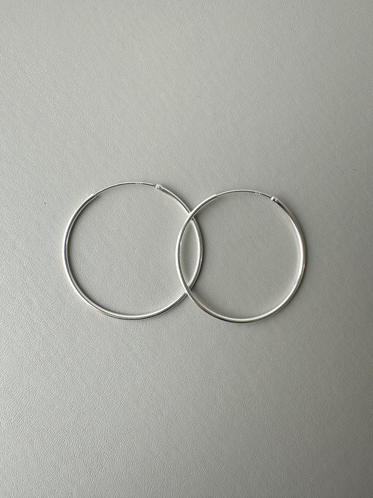 Lightweight Large Silver Hoops