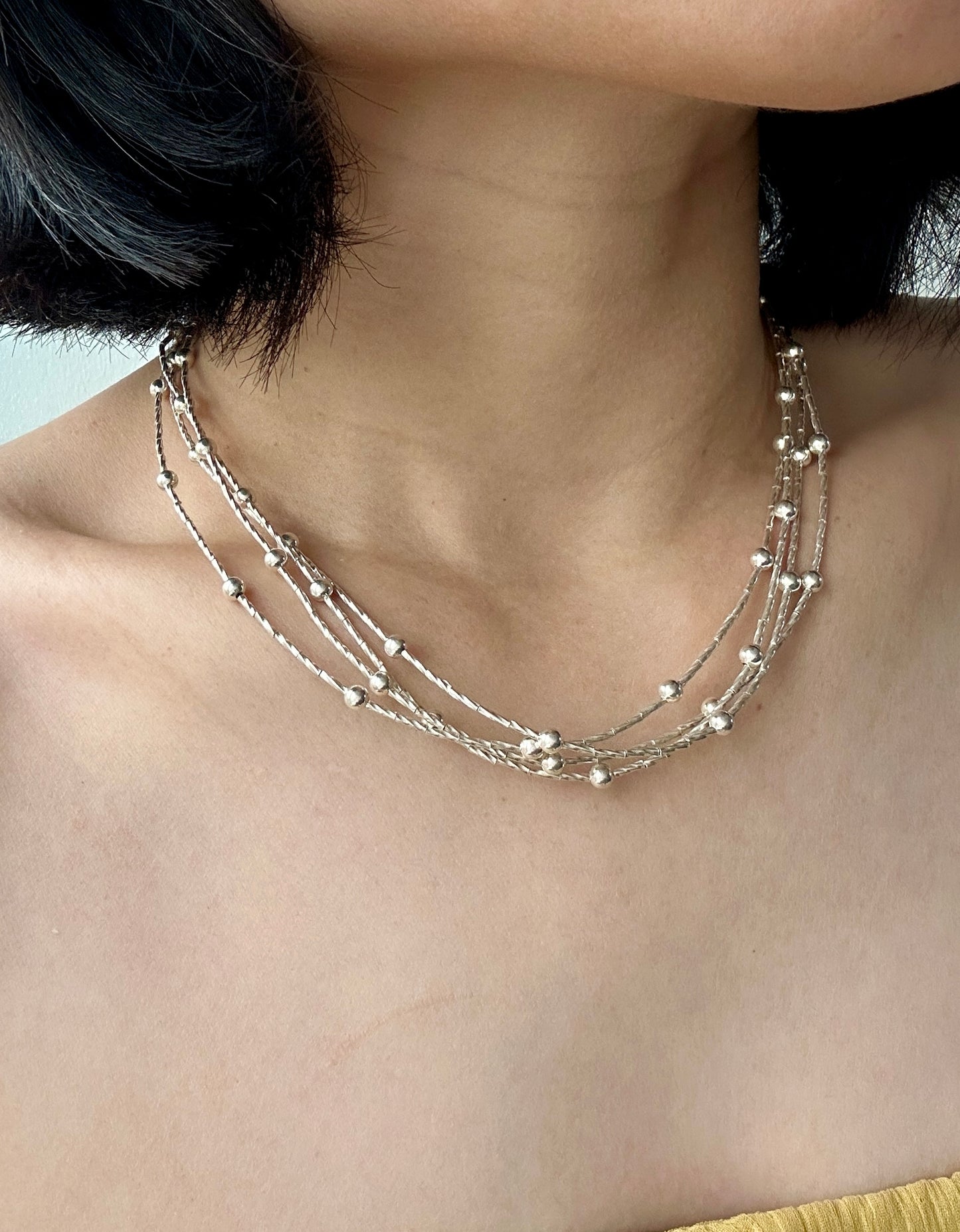 Handmade Multi-Strand Layered Beaded Necklace